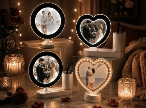 Oglinda magica cu insertie foto si efect LED - INIMA [6]