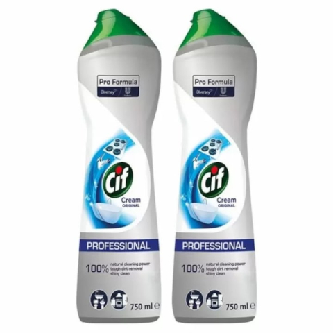 Solutie suprafete - Pachet 2 x Crema Suprafete Cif Cream Professional Original, 750 ml