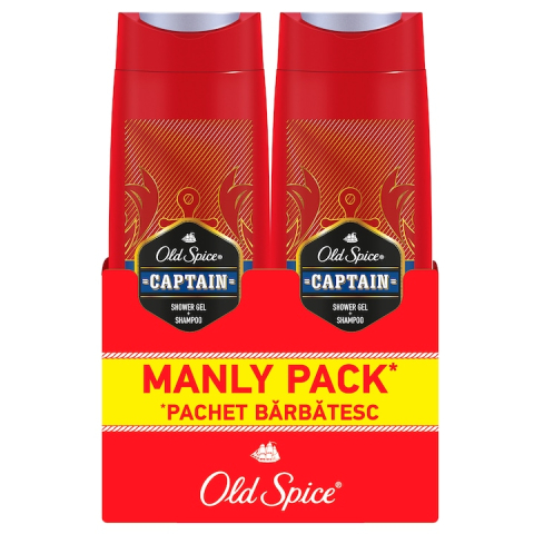Gel de dus - Pachet: 2 x Gel de dus Old Spice Captain, 400 ml