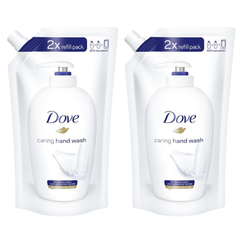 Gel de dus - Pachet 2 x Rezerva Sapun Lichid Dove, 500 ml