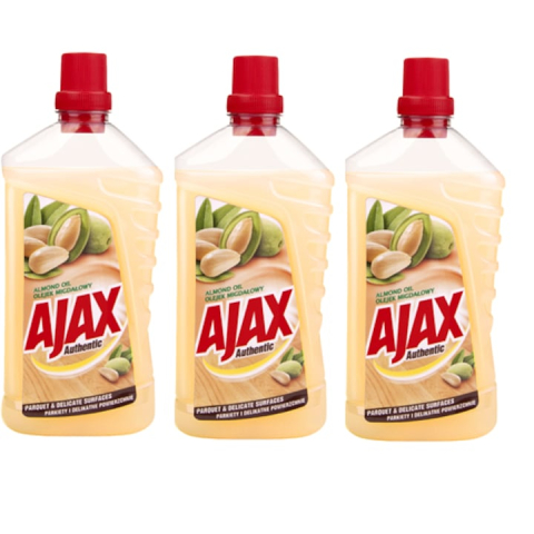 Solutie podele - Pachet 3 x AJAX Solutie pentru Parchet si Suprafete Delicate 3x1 L