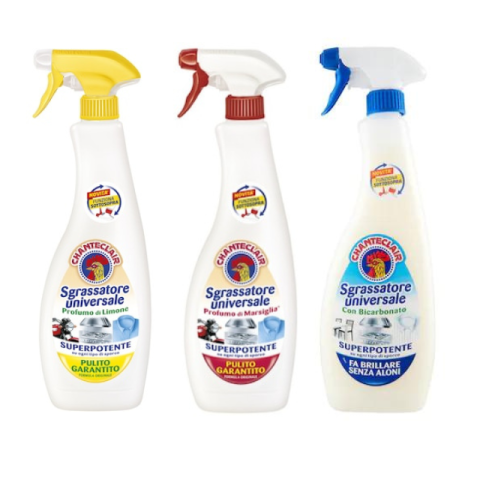 Solutie suprafete - Pachet 3 x Detergent Universal Degresant Chanteclair, cu Bicarbonat, Lamaie, Marsiglia 600 ml