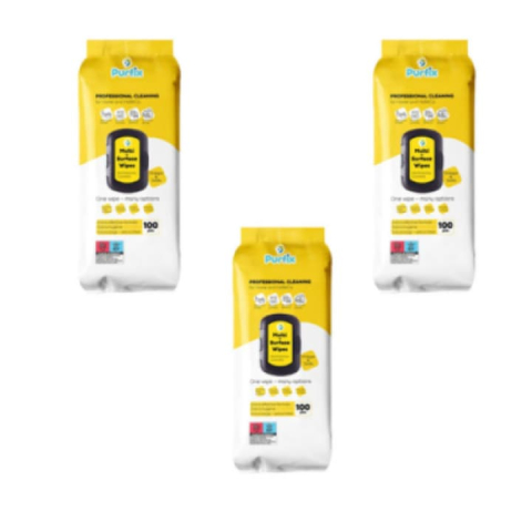 Solutie suprafete - Pachet 3 X Servetele umede cu otet si bicarbonat Purfix, 100 bucati