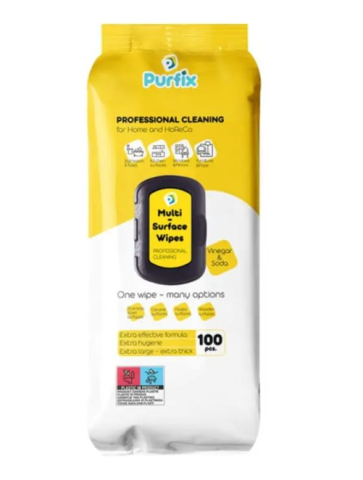 Solutie suprafete - Servetele umede cu otet si bicarbonat Purfix, 100 bucati
