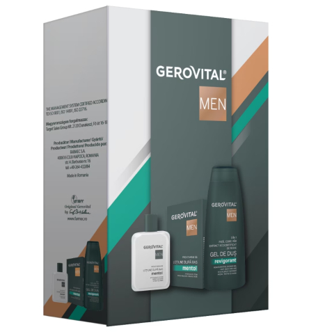 Seturi Cadou - Pachet cadou Gerovital Men: Lotiune dupa ras, 100 ml + Gel de dus revigorant 3 in 1, 400 ml