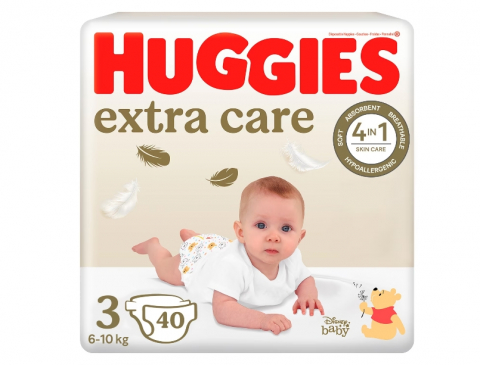 Scutece si servetele umede copii - Scutece Huggies Extra Care 3 Jumbo, 6-10 kg, 40 buc