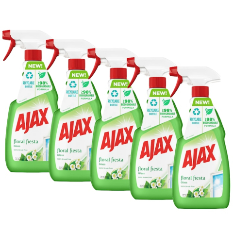 Solutie geamuri - Pachet Solutie curatat geamuri Ajax Floral Fiesta Green, 500ml X5