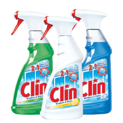 Solutie geamuri - Pachet Solutie pentru curat geamuri Clin: Mar Verde & Lemon & Blue Blue, 3x 500ML