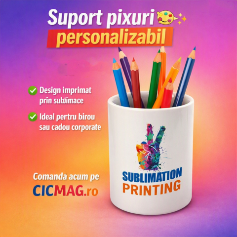 Cadouri Copii - Pahar ceramica sublimabil - suport pixuri