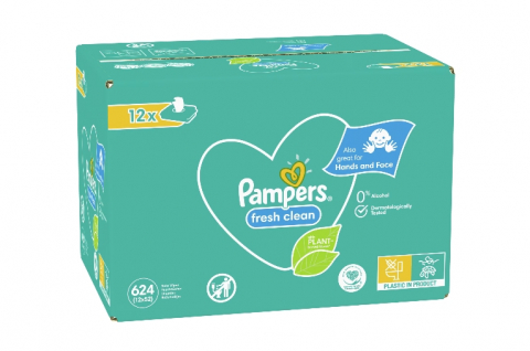 Pampers fresh clean Servetele Umede, 12 pachete x 52, 624 buc [1]