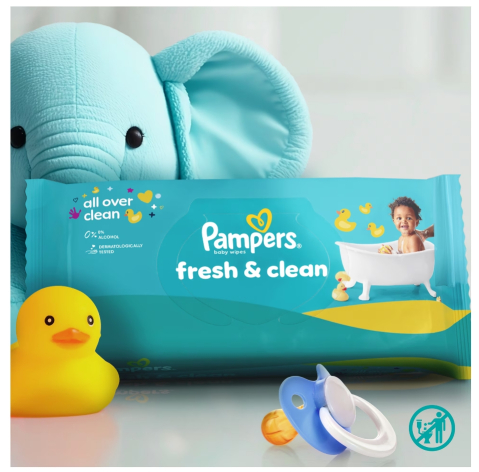Servetele umede Pampers Fresh Clean, 12 pachete x 80 servetele, 960 bucati [4]