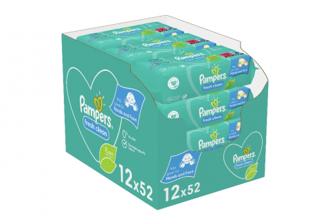 Scutece si servetele umede copii - Pampers fresh clean Servetele Umede, 12 pachete x 52, 624 buc