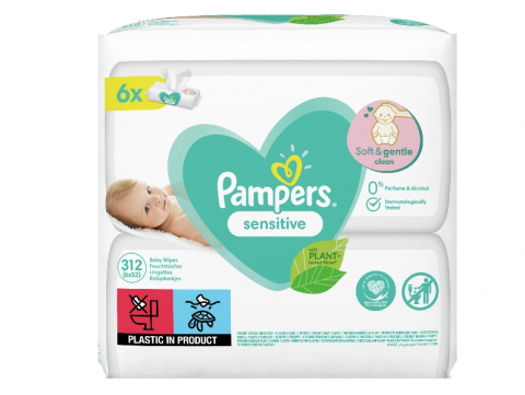 Scutece si servetele umede copii - Pampers sensitive Servetele Umede 6 x 52, 312 bucati