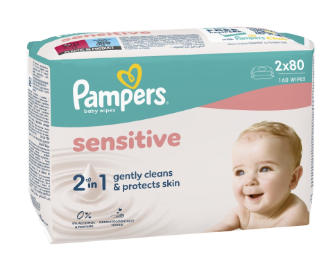Servetele umede Pampers Sensitive, 4 pachete x 80 servetele, 320 buc [1]