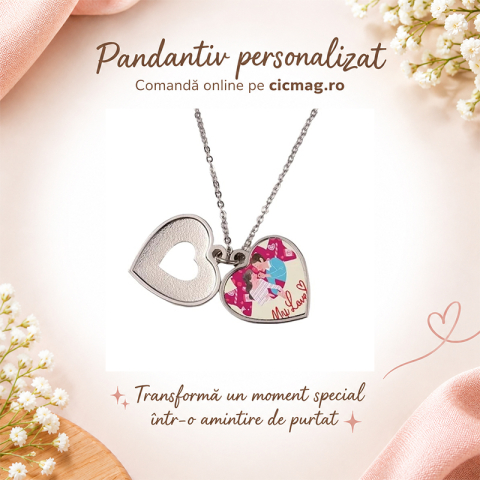 Bijuterii & Accesorii Personalizate - Pandantiv cu lantisor personalizat - inimioara