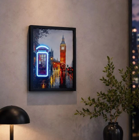 Tablou cu Iluminare Neon Londra 30x40cm [3]