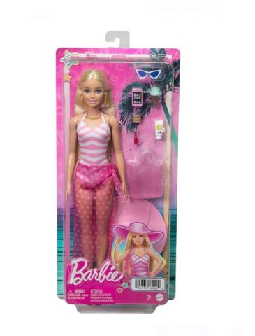 Papusa Barbie Beach Glam in Costum de Baie & Accesorii - Mattel [5]