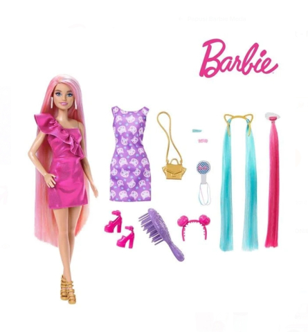 Jucarii fete - Papusa Barbie cu Par Colorat - Mattel