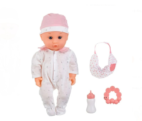 Jucarii fete - Papusa Bebelus cu Accesorii & Marsupiu pentru Plimbare 30cm