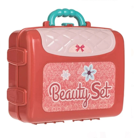 Valiza Cutie Bijuterii Roz Verde cu Oglinda & Accesorii 26x10x20cm - 14 piese [4]