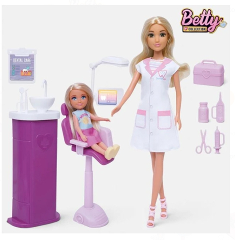 Jucarii fete - Set de Joaca Cabinet Stomatologic cu Medic si Pacient