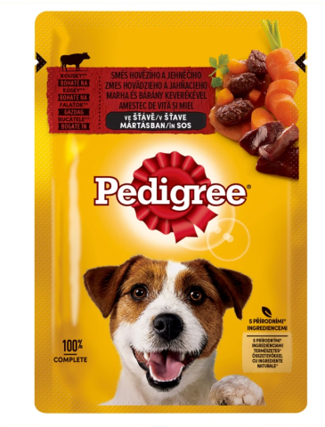 Hrana pentru caini - Hrana umeda pentru caini Pedigree Adult, Vita & Miel, 24x100g