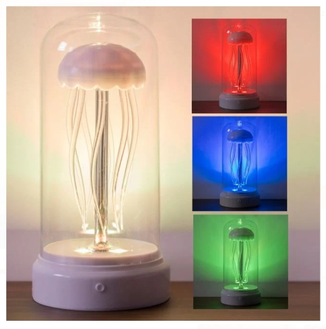 Lampi cu LED - Lampa de Veghe LED Meduza cu Lumina Colorata Ø10x20cm