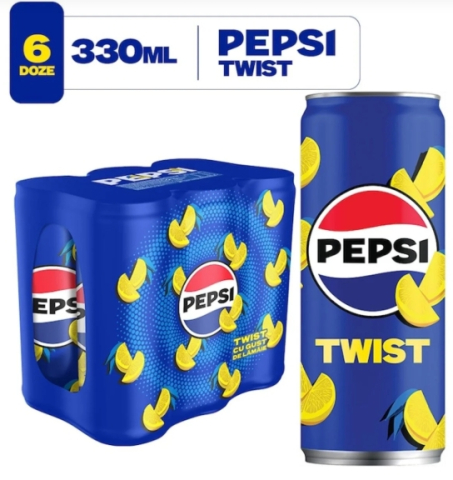 Pepsi Twist, Bautura Cola, Doza, 6x330ml
