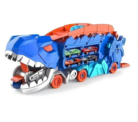 Jucarii baieti - Pista Camion Dinozaur cu 2 Vehicule
