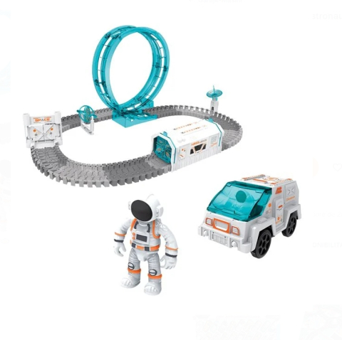 Jucarii baieti - Pista de Curse Spatiala cu Astronaut Camion & Lumina - 109 piese