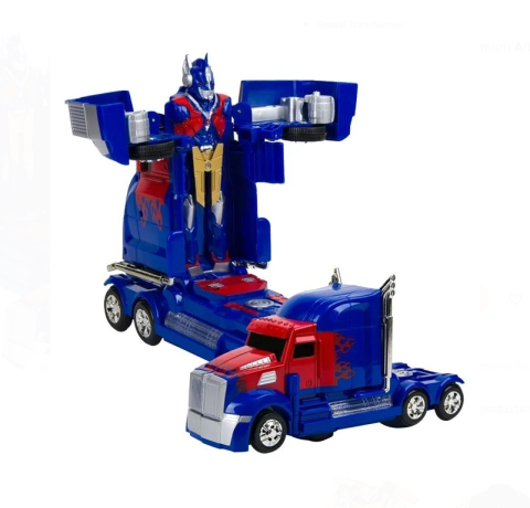 Jucarii baieti - Robot cu Transformare in Camion Albastru cu Sunete & Lumini