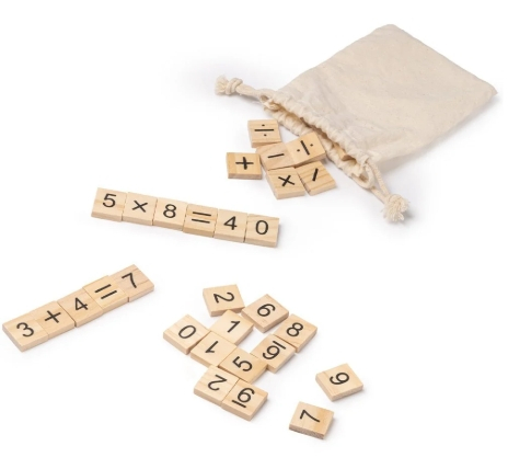 Jucarii interactive din lemn - Set exersare matematica cu piese din lemn