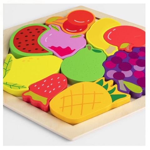 Puzzle din Lemn cu Fructe 17x17cm [2]