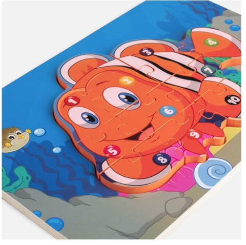 Puzzle din Lemn cu Model Pestisor 15x22cm [1]