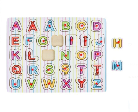 Puzzle Incastru din Lemn Alfabetul (31 de piese) - 21.5x29.5cm [2]