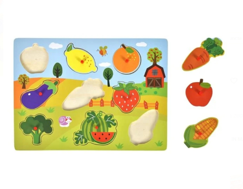 Puzzle Incastru cu Fructe & Legume (9 piese) 30x22cm [1]