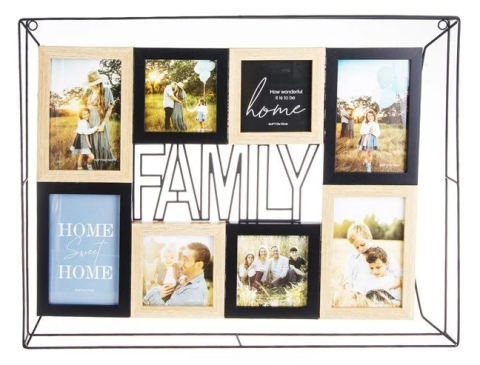 Rame Foto - Rama Foto cu Cadru Metalic "Family" (8 poze) 55x41x6cm