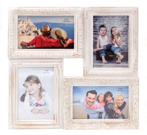 Rame Foto - Rama Foto Off White Aurie pentru 4 poze 33x33cm