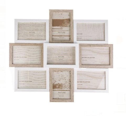Rame Foto - Rama Foto Decorativa din Lemn Nature Collection (9 poze) 51x46x3cm