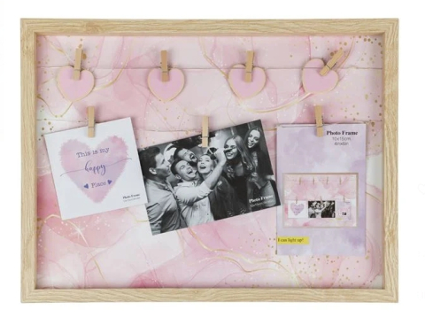 Rame Foto - Rama Foto din Lemn cu Lumina 8 LED-uri (7 poze) 42x32cm