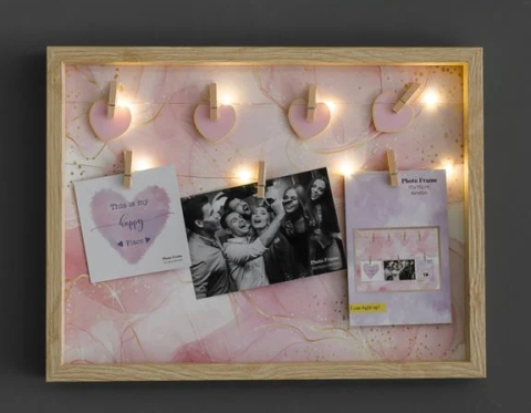 Rama Foto din Lemn cu Lumina 8 LED-uri (7 poze) 42x32cm [3]