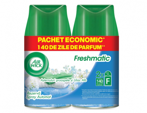 Odorizant Camera - Rezerva odorizant camera Air Wick Freshmatic,  Rezerva Odorizant Liliac Alb , Duo Pack, 2x250 ml