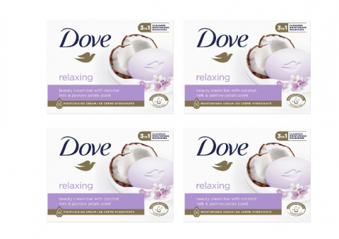 Set Sapun Dove Relaxing, Coconut Milk & Jasmine Petals Scent, 4 bucati x 90g [1]