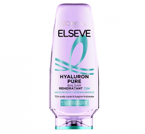 Ingrijire personala - Balsam rehidratant L'Oreal Paris Elseve Hyaluron Pure pentru scalp si radacini grase si lungimi deshidratate, 200 ml