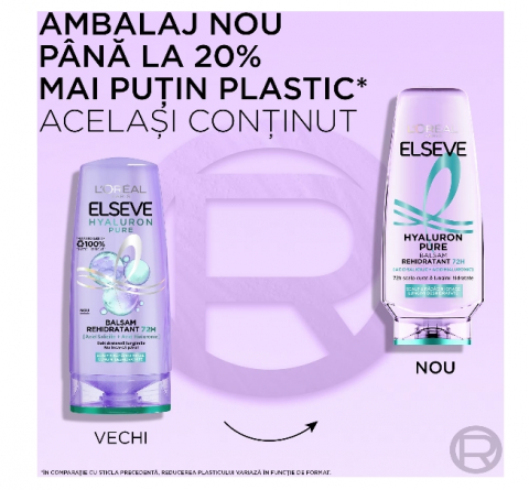 Balsam rehidratant L'Oreal Paris Elseve Hyaluron Pure pentru scalp si radacini grase si lungimi deshidratate, 200 ml [1]
