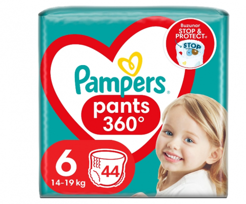 Scutece si servetele umede copii - Scutece-chilotel Pampers Pants Jumbo Pack Marimea 6, 14-19 kg, 44 buc