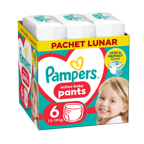 Scutece-chilotel Pampers Pants XXL Box Marimea 6, 14-19 kg, 126 buc