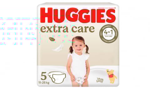 Scutece si servetele umede copii - Scutece Huggies Extra Care Jumbo nr 5, 11-25 kg, 56 buc