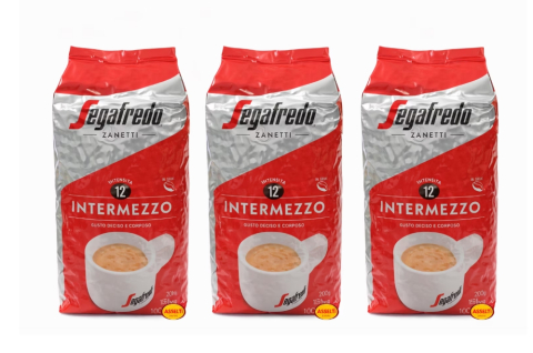 Cafea - Set 3 bucati Segafredo Zanetti Intermezzo, cafea boabe 1 kg