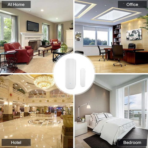 Senzor Inteligent Pentru Usa, Fereastra, Wireless, Compatibil cu Tuya/Smart Life, Control la Distanta, Voice Control, Notificari prin Aplicatie, Alb [2]